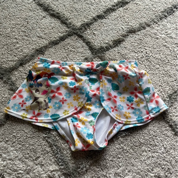Disney Moana Two Piece Swimsuit bikini bathing suit halter skirt skirt 7 / 8 - Picture 7 of 10